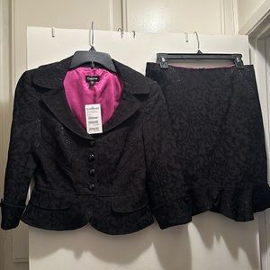 Bebe Two Piece Suit Set with Jacket and Skirt